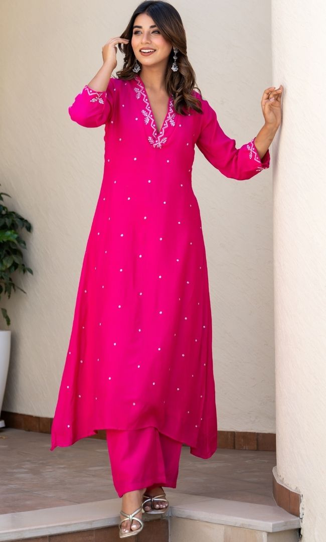 Naghma Pink Handwork Kurta