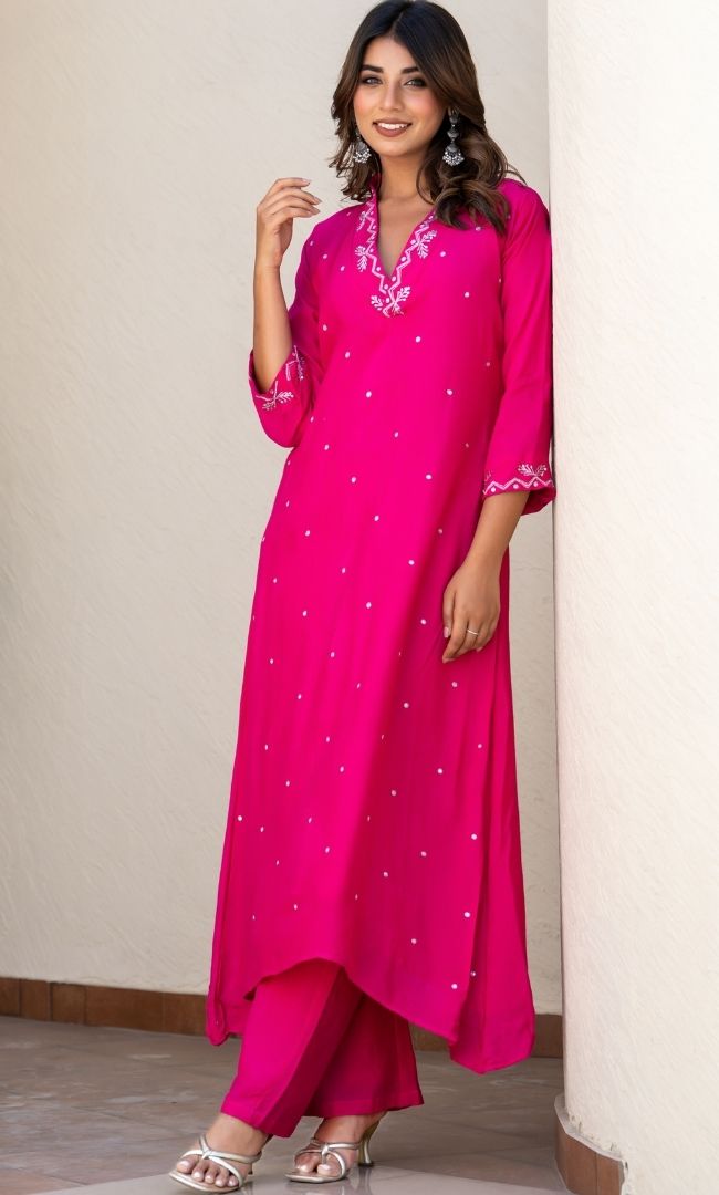 Naghma Pink Handwork Kurta