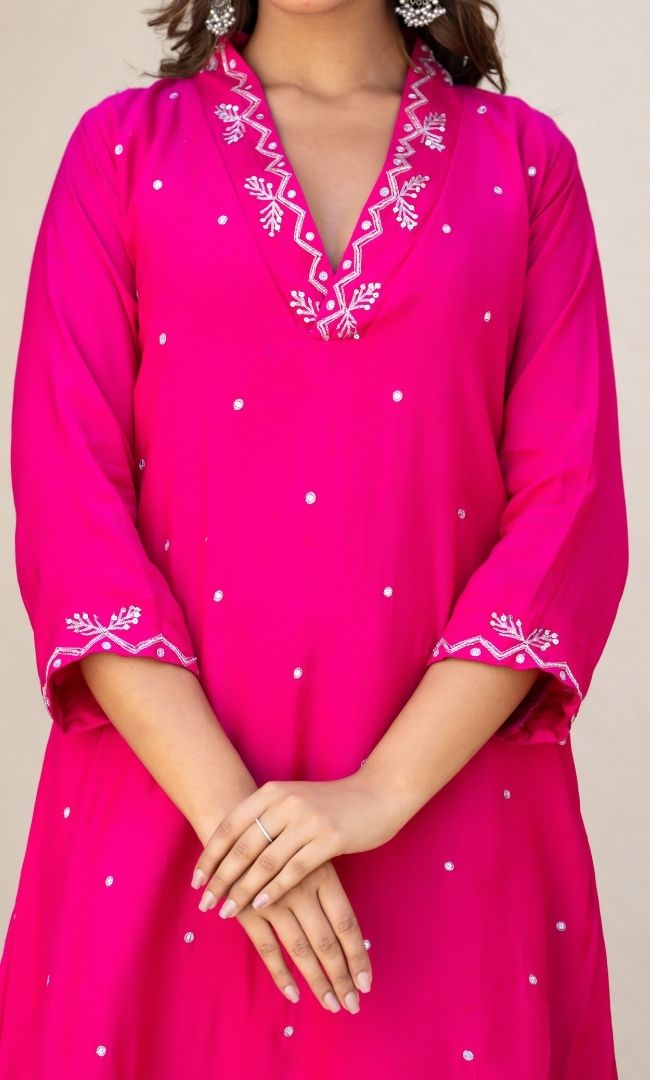 Naghma Pink Handwork Kurta