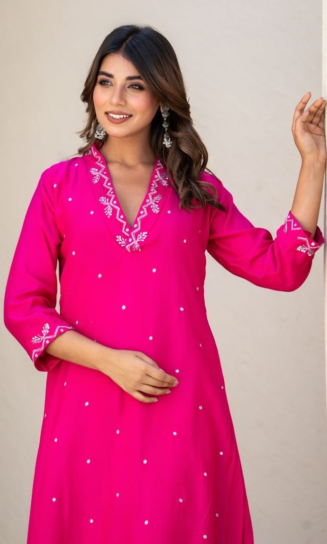 Naghma Pink Handwork Kurta