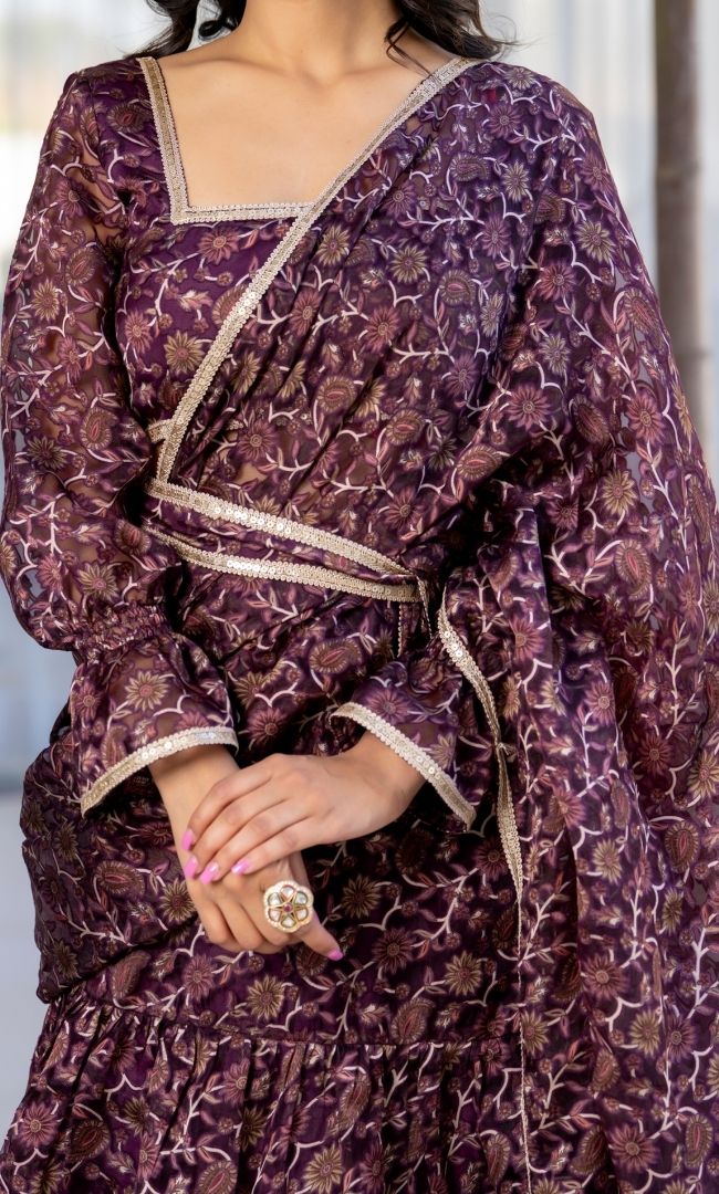 Paisley Ruffle Saree