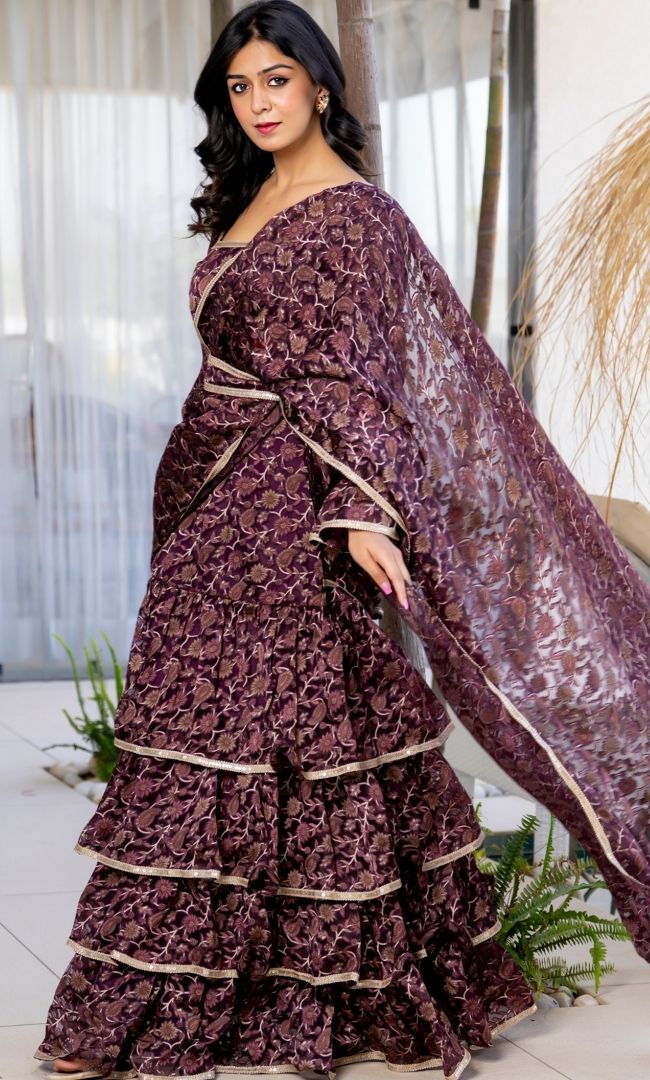 Paisley Ruffle Saree