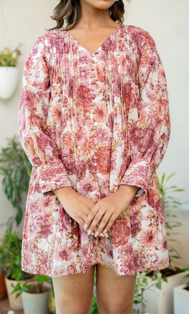 Dusky Rose Mini Dress