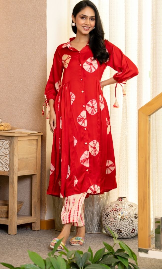 Cherry Bloom Red Kurta Set