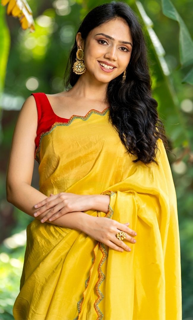 Mustard Upada Silk Saree
