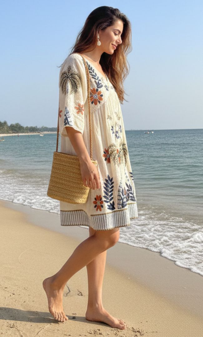 Dobby Drift Cotton Dress