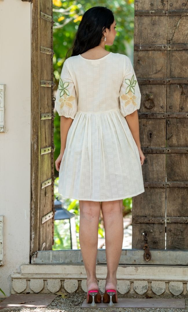 Ivory Garden Cotton Dress
