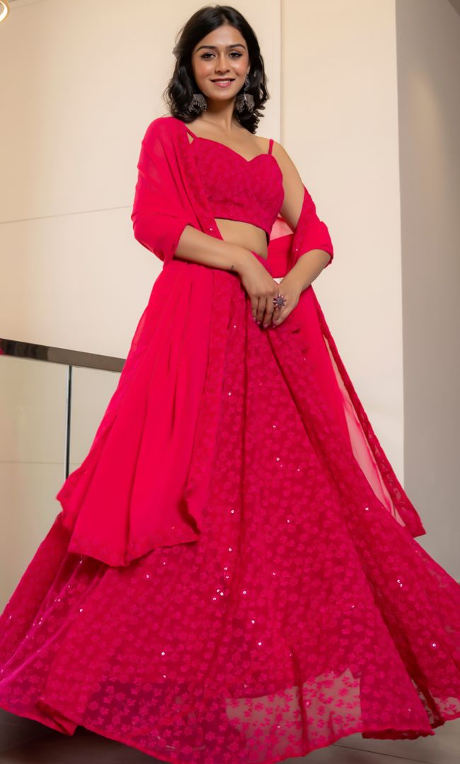 Twilight Wild Berry Chikankari Lehenga