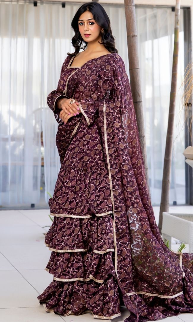 Paisley Ruffle Saree