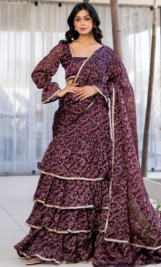 Paisley Ruffle Saree