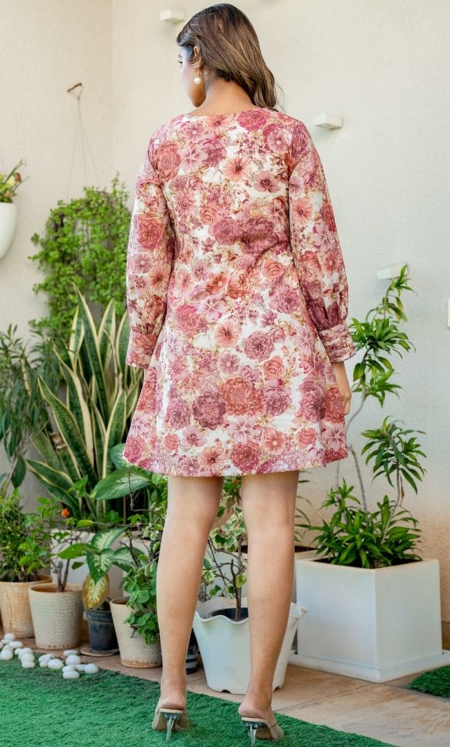 Dusky Rose Mini Dress