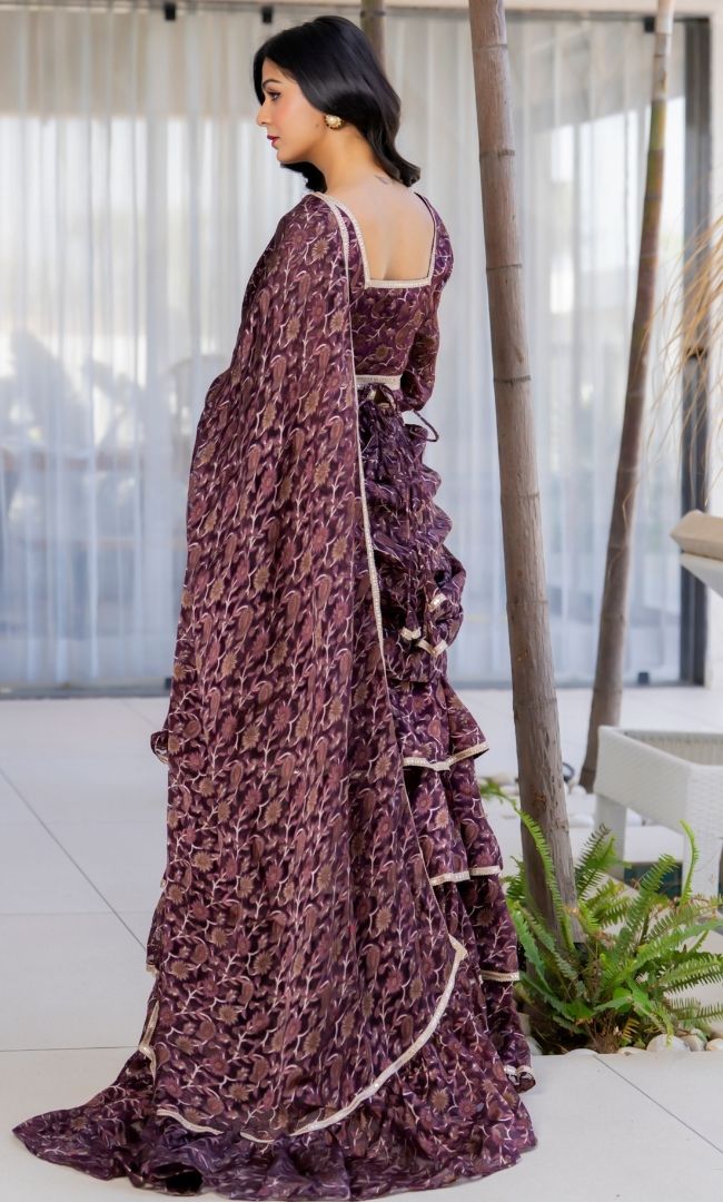 Paisley Ruffle Saree