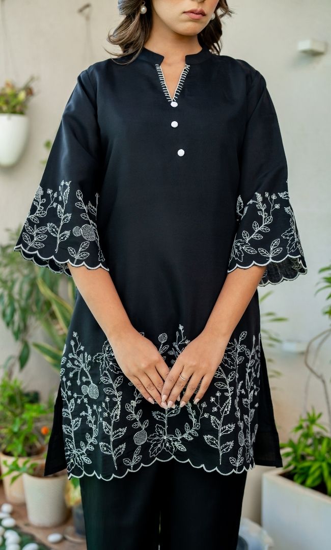 Finn Black Kurta Co ord Set