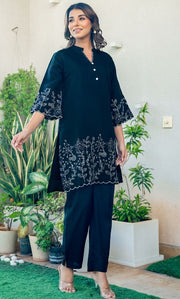 Finn Black Kurta Co ord Set