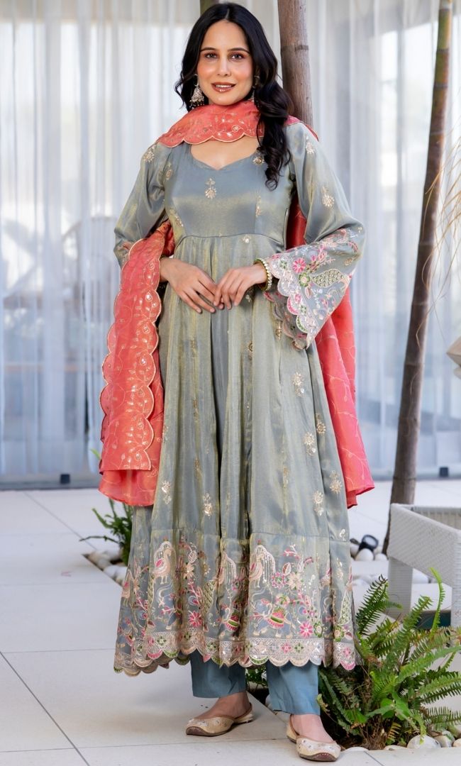 Nafs Sage Anarkali Set