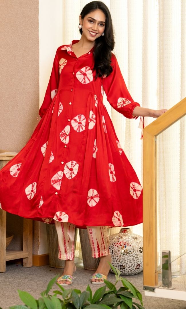 Cherry Bloom Red Kurta Set