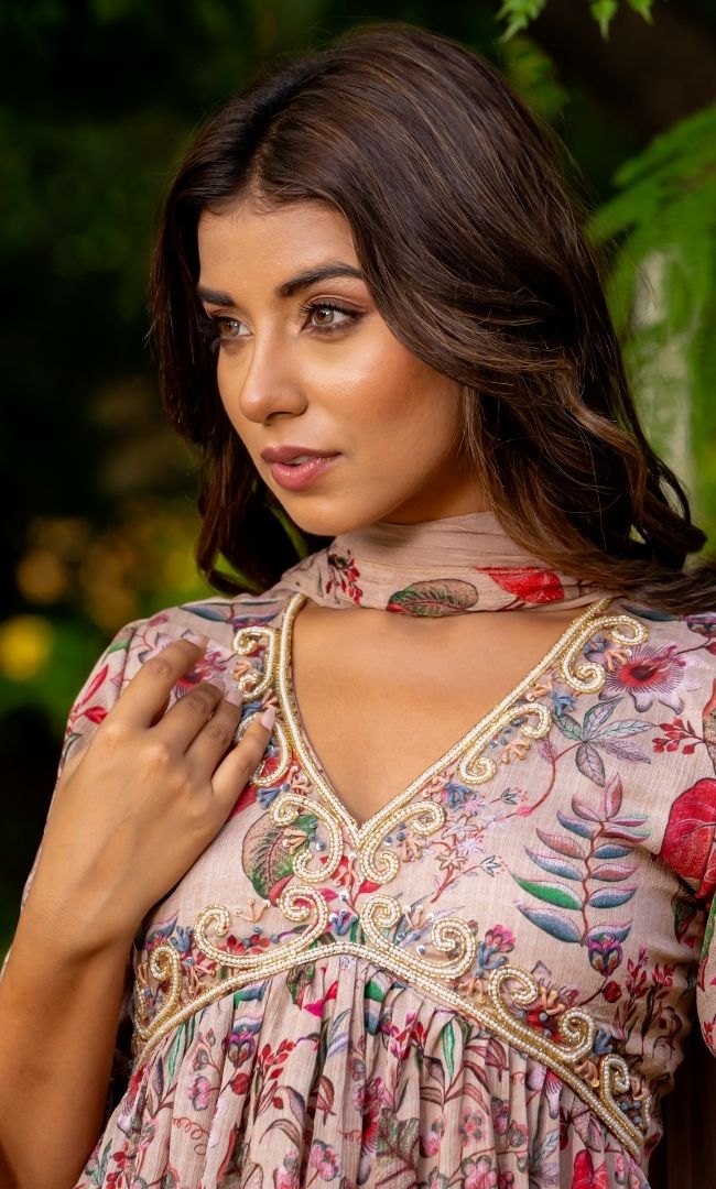 Bisque Printed Suit Set