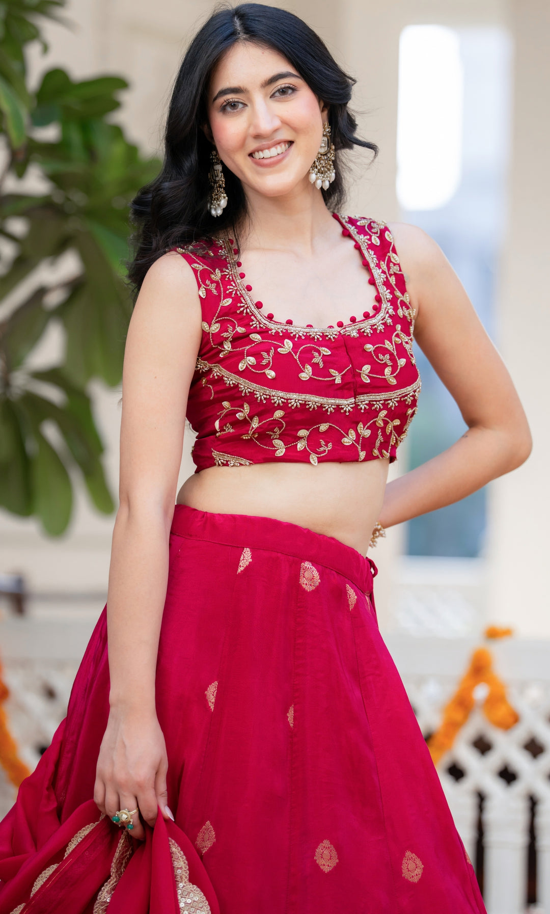 Shehnaz Pink Embroidered Lehenga Set