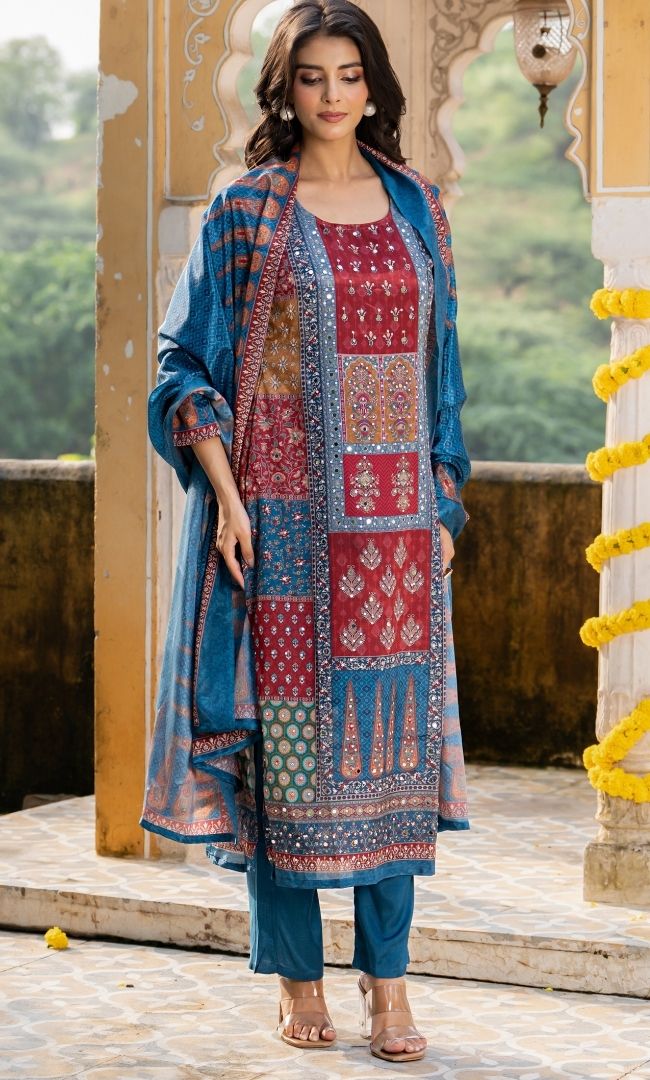 Multi Digital Print Suit Set