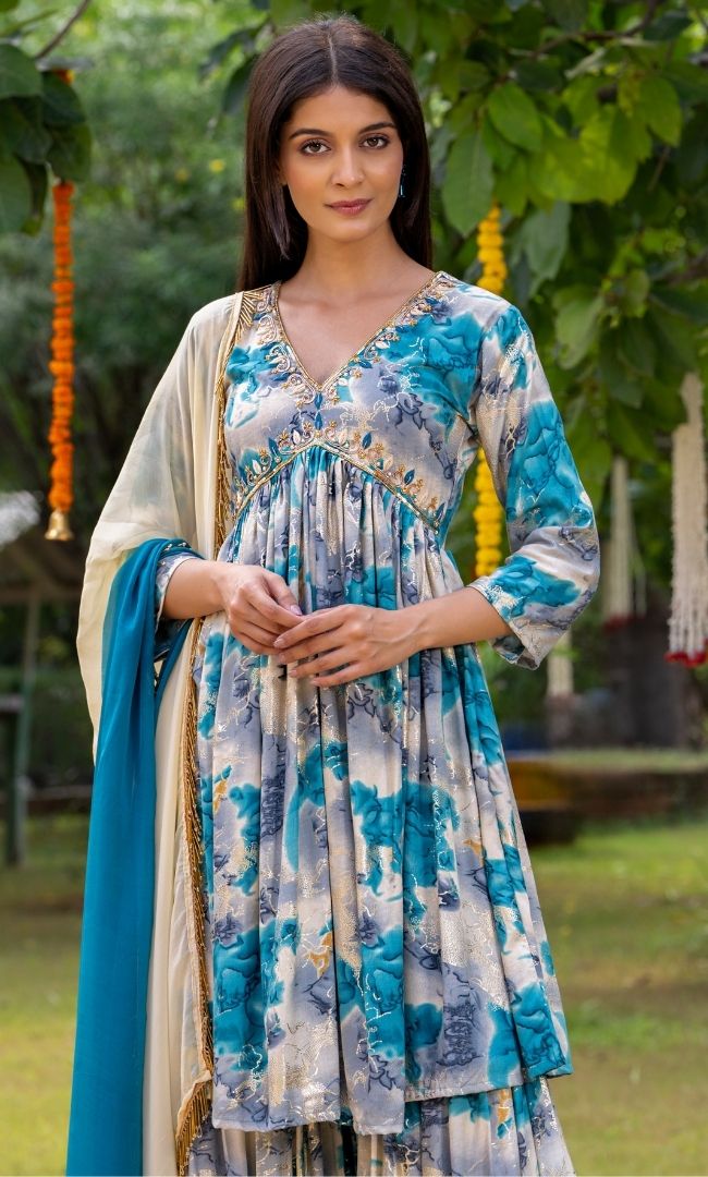 Weatherwave Turquoise Sharara Set