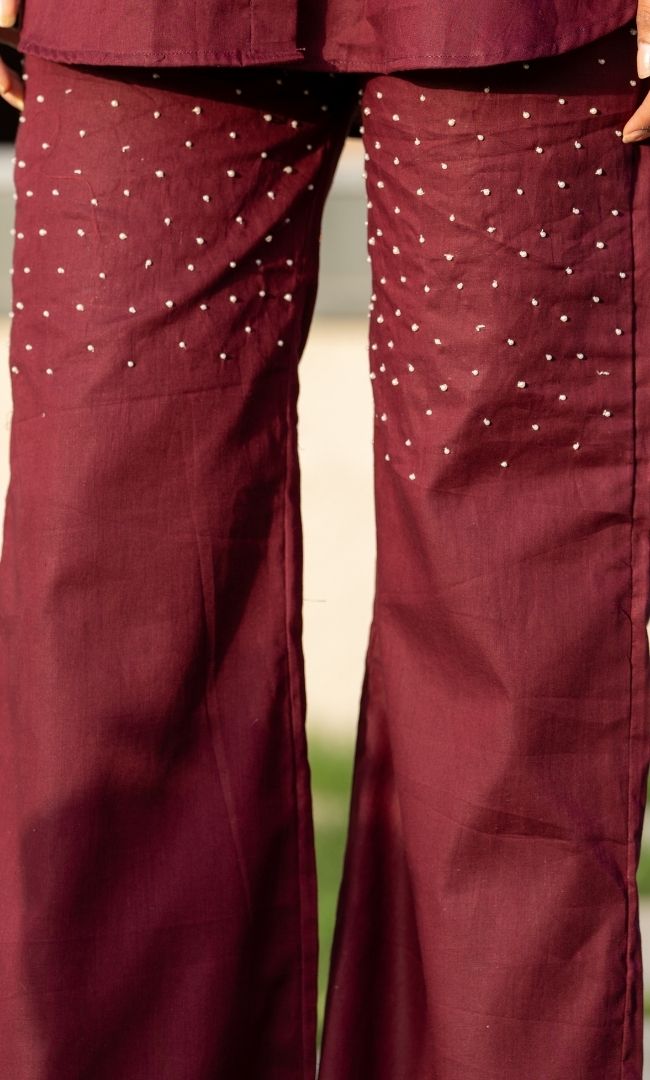 Maroon Pearl Co-ord Set