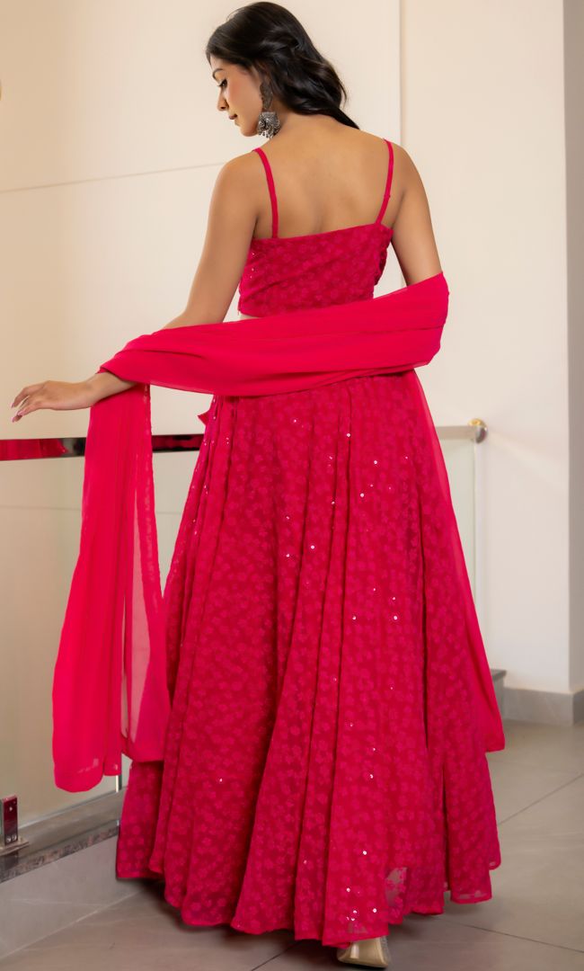 Twilight Wild Berry Chikankari Lehenga