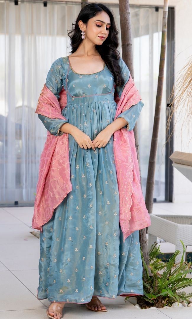 Dahar Aqua Anarkali Set