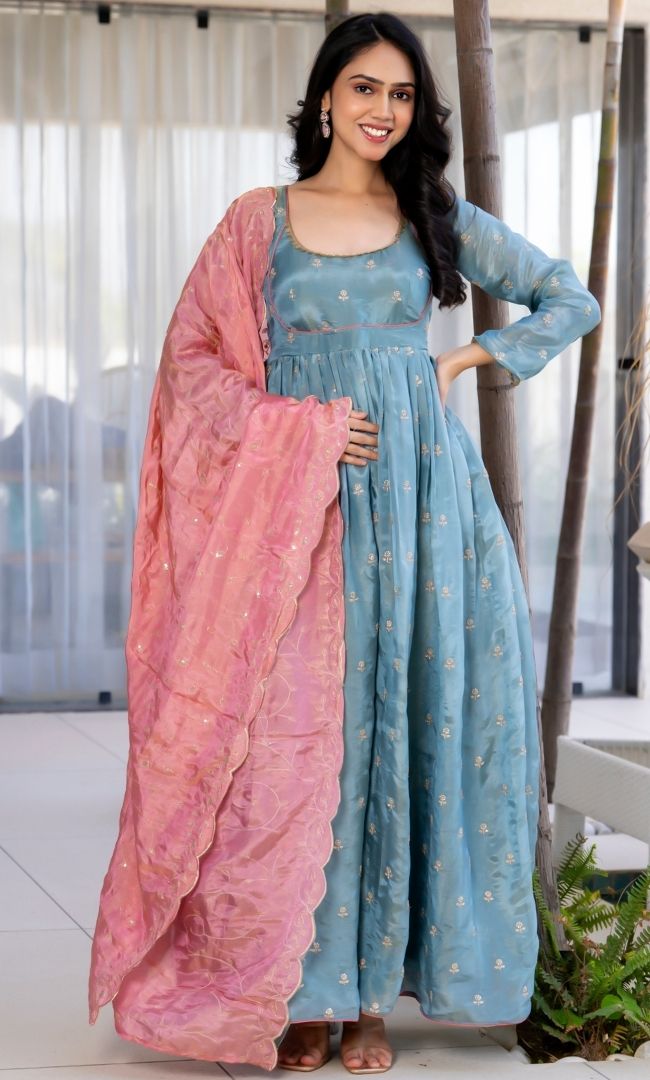 Dahar Aqua Anarkali Set
