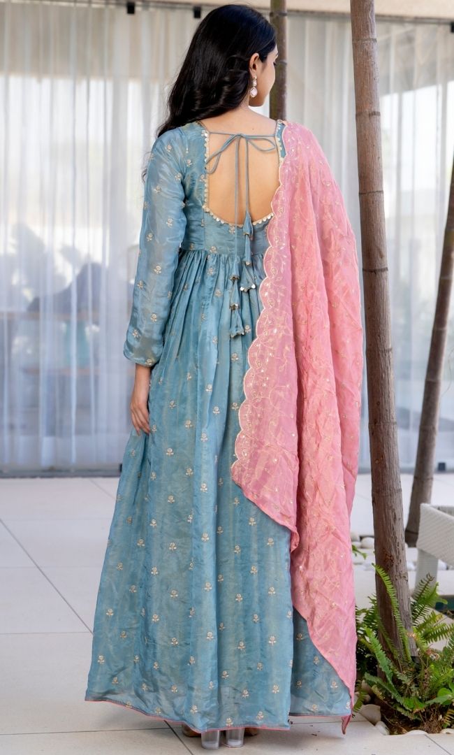 Dahar Aqua Anarkali Set