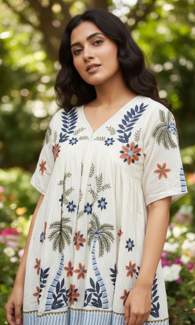 Dobby Drift Cotton Dress