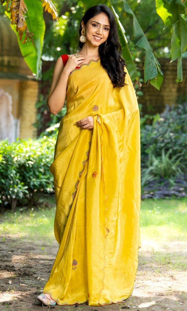Mustard Upada Silk Saree
