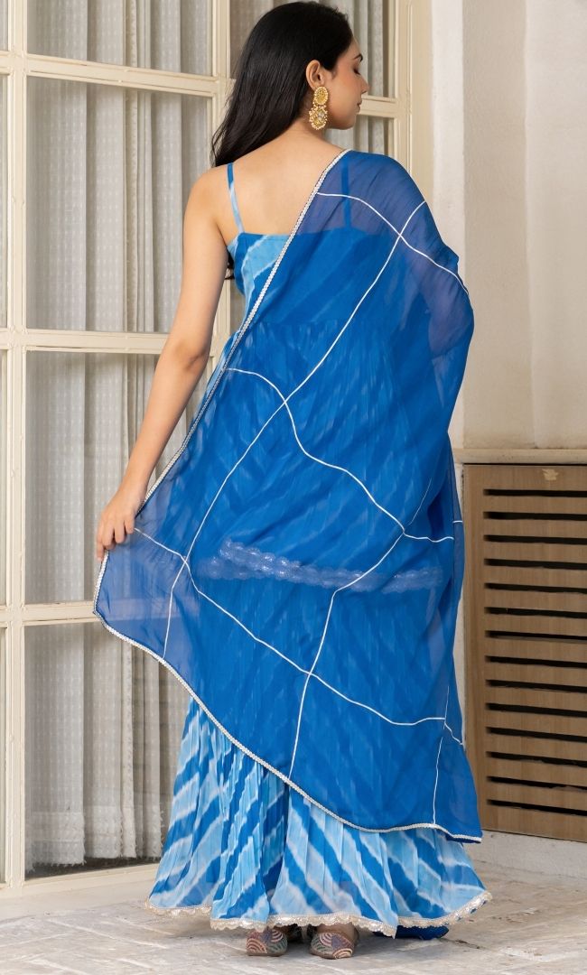 Taru Blue Sharara Set