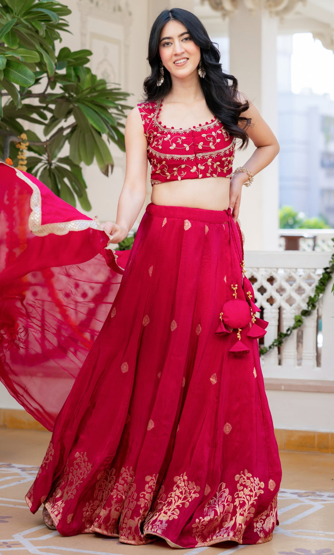 Shehnaz Pink Embroidered Lehenga Set
