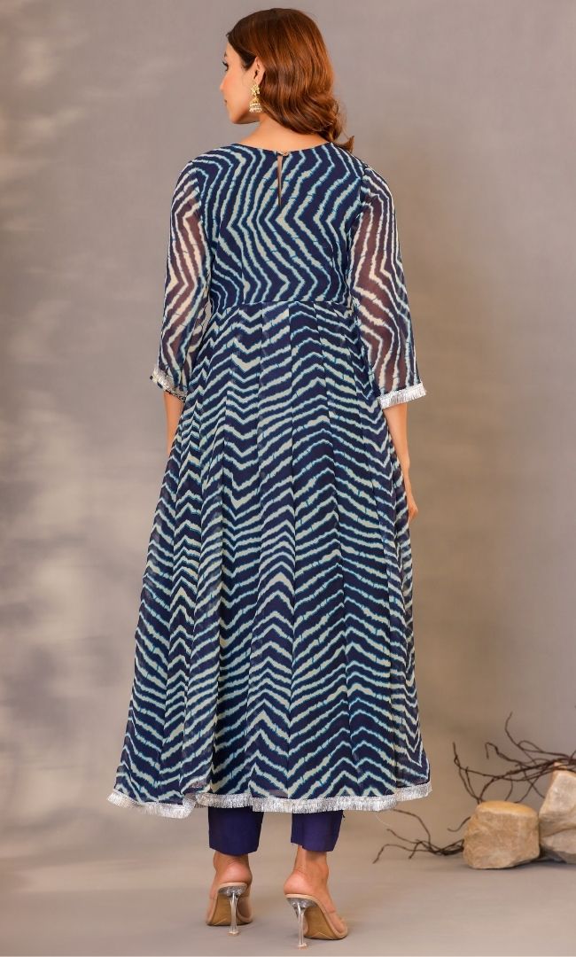 Teal Blue Leheriya Set