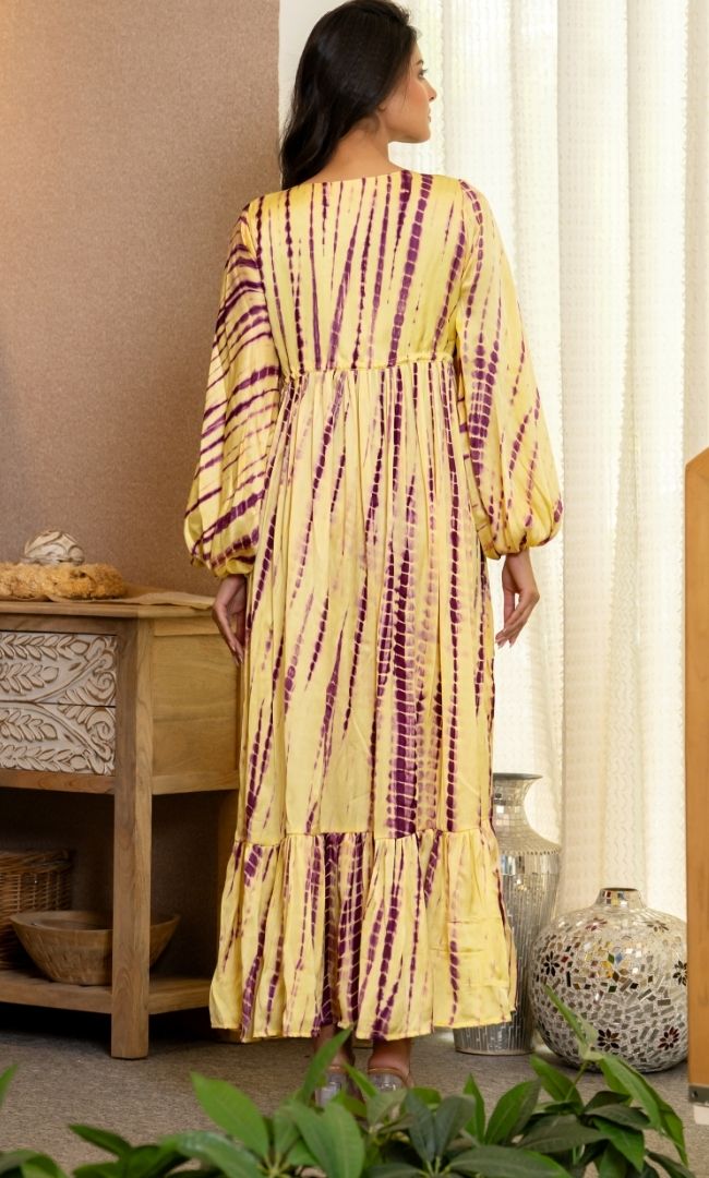 Mirage Yellow Shibori Dress