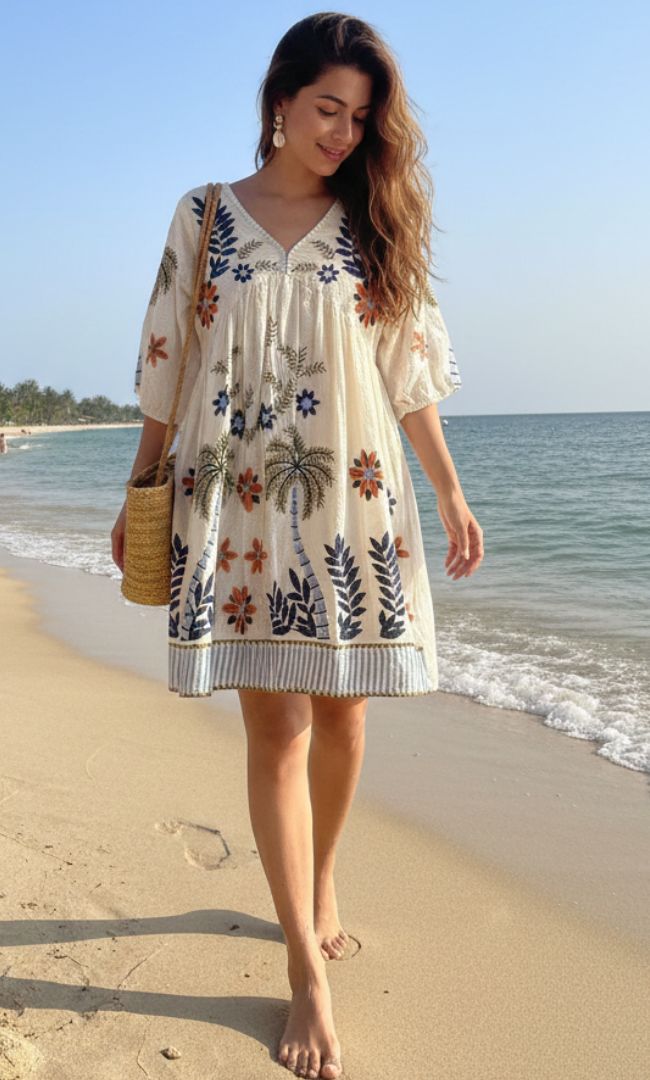 Dobby Drift Cotton Dress