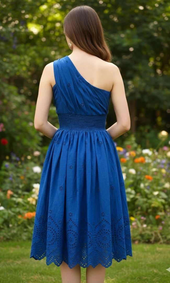Azure Gala Schiffli Dress
