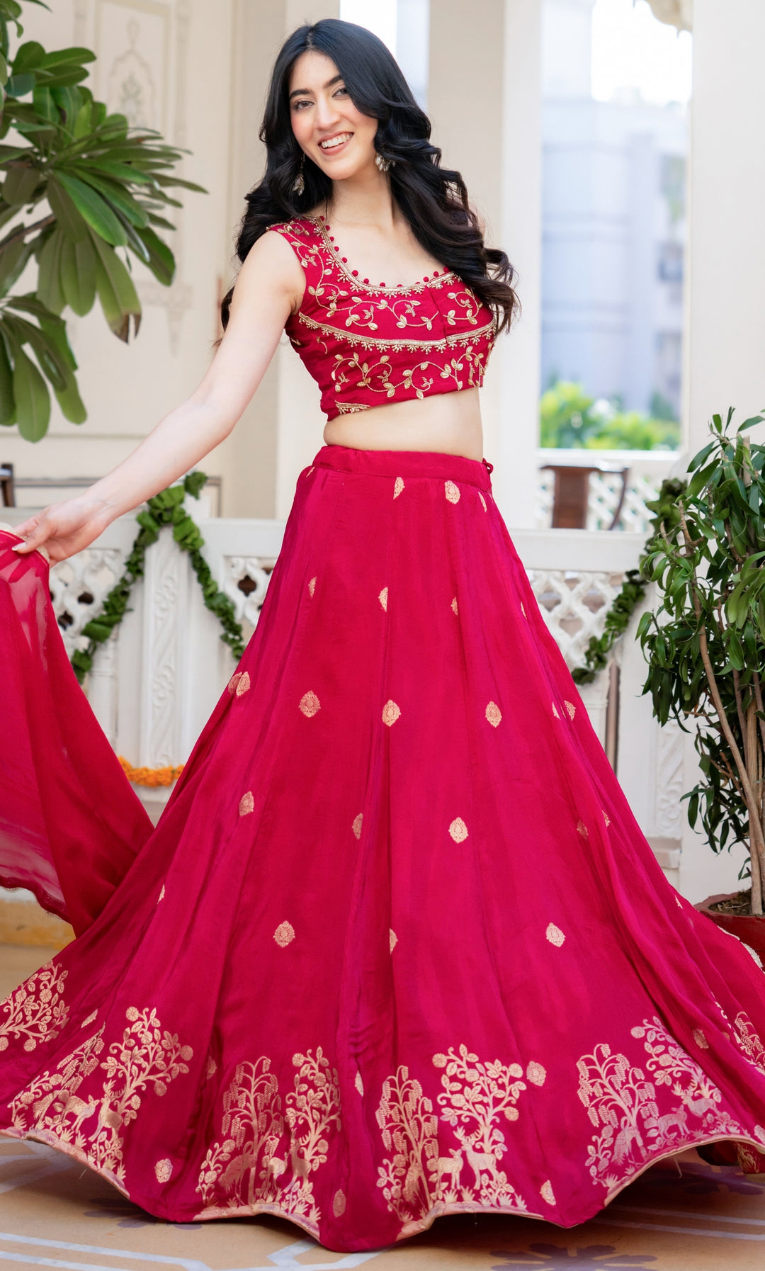 Shehnaz Pink Embroidered Lehenga Set
