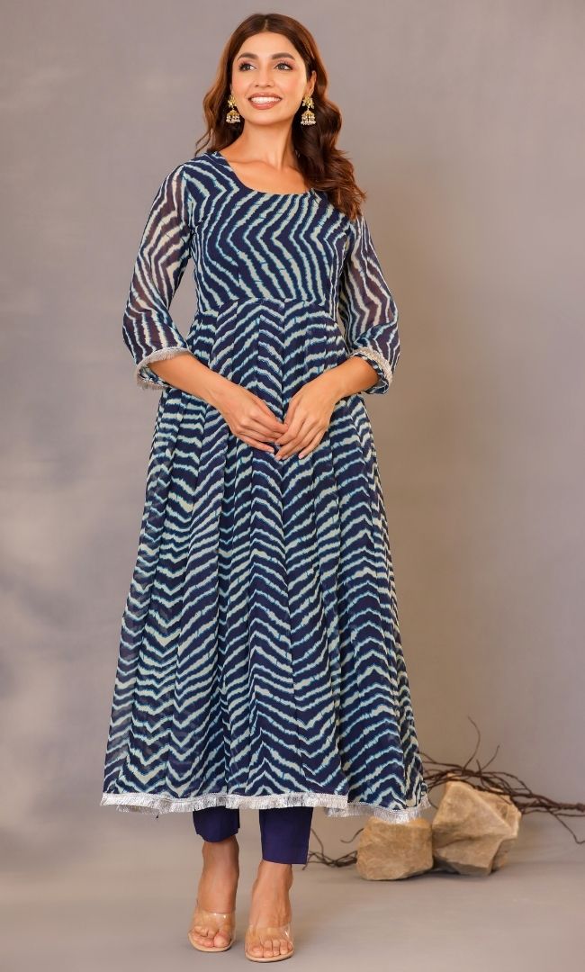 Teal Blue Leheriya Set