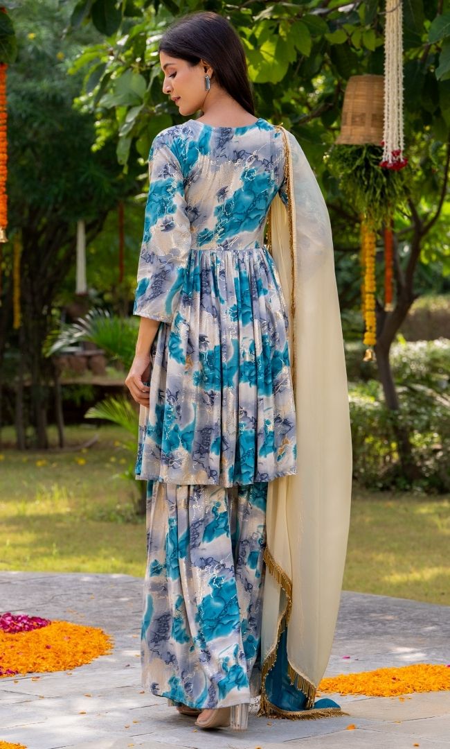Weatherwave Turquoise Sharara Set