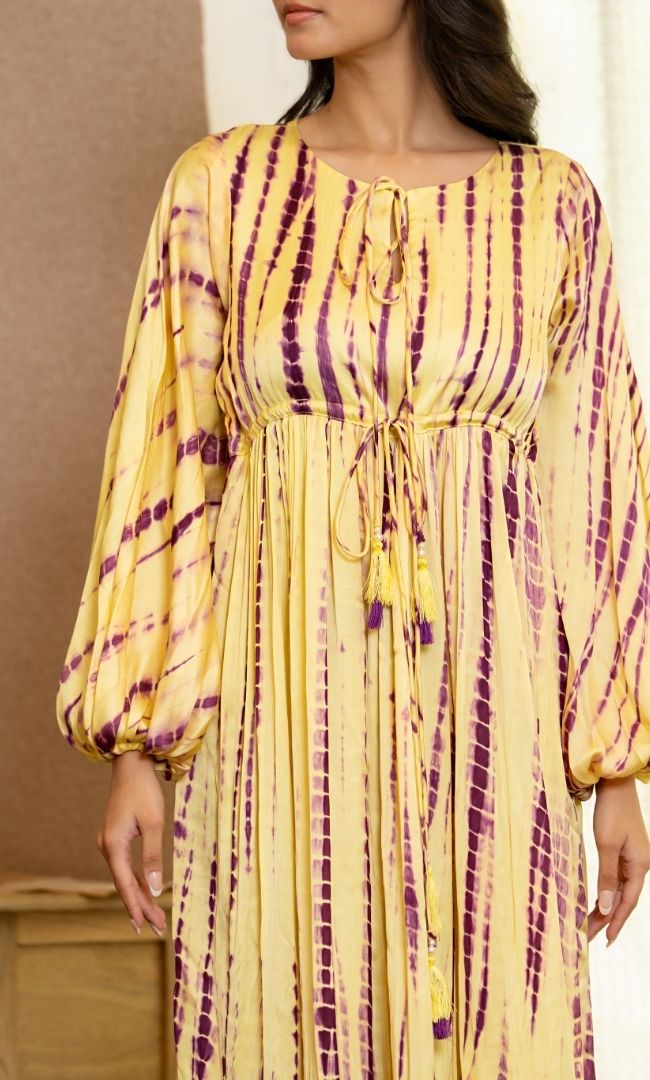 Mirage Yellow Shibori Dress