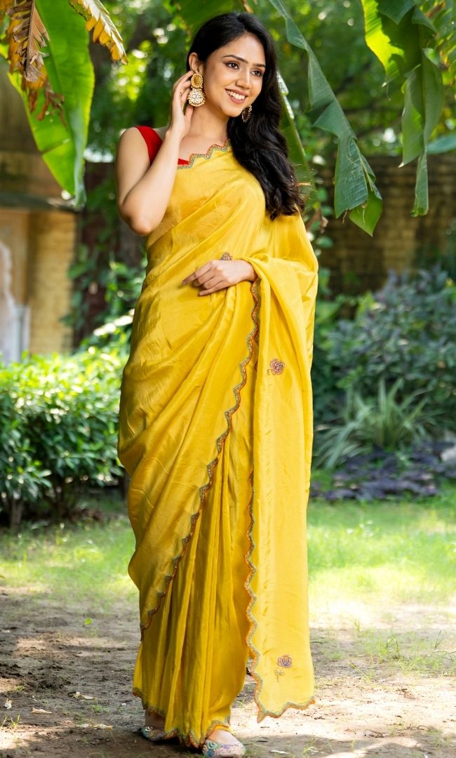 Mustard Upada Silk Saree