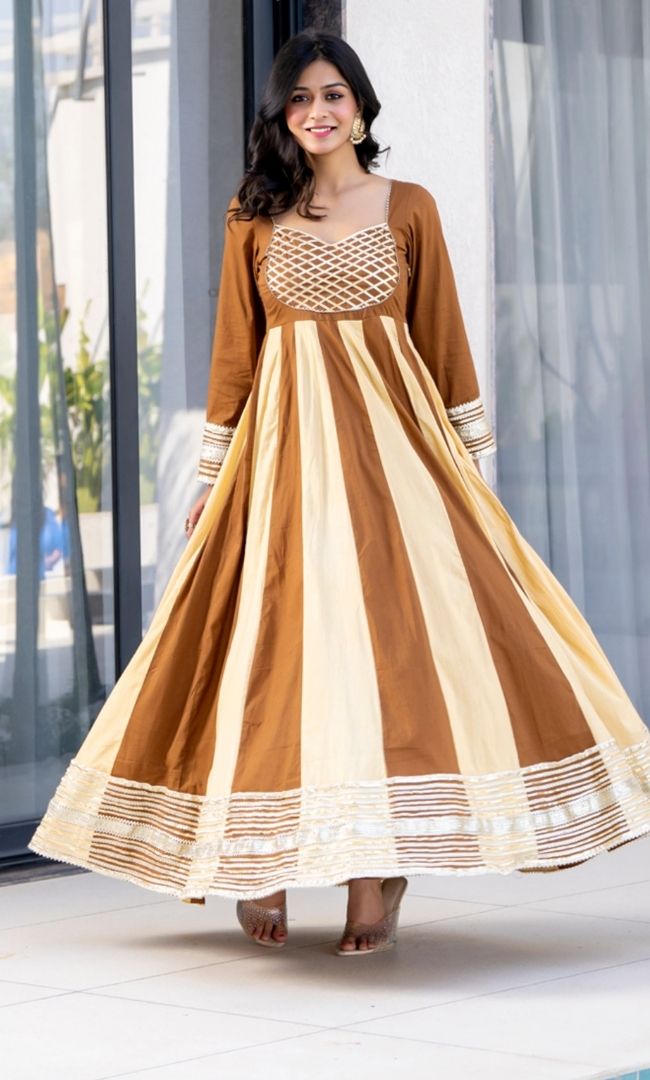 Mishi Brown-Beige Anarkali Set