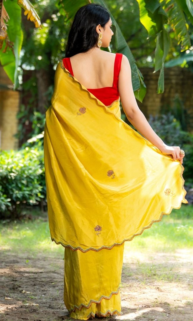 Mustard Upada Silk Saree