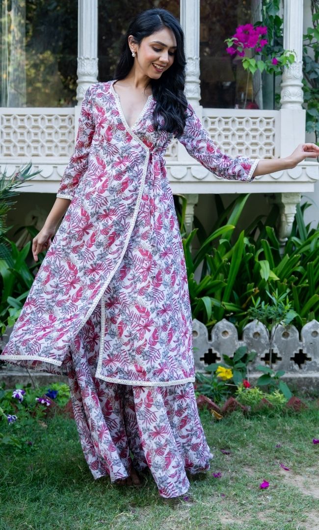 Nafeesha Angrakha Sharara Set