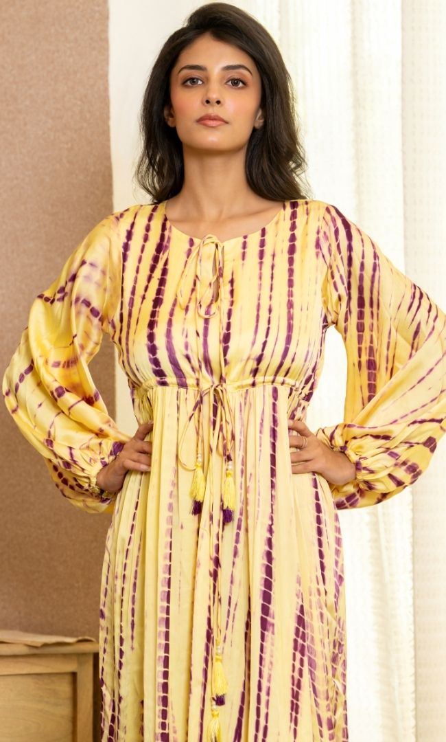 Mirage Yellow Shibori Dress