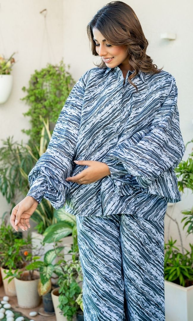 Striped Printed Baggy Co ord Set