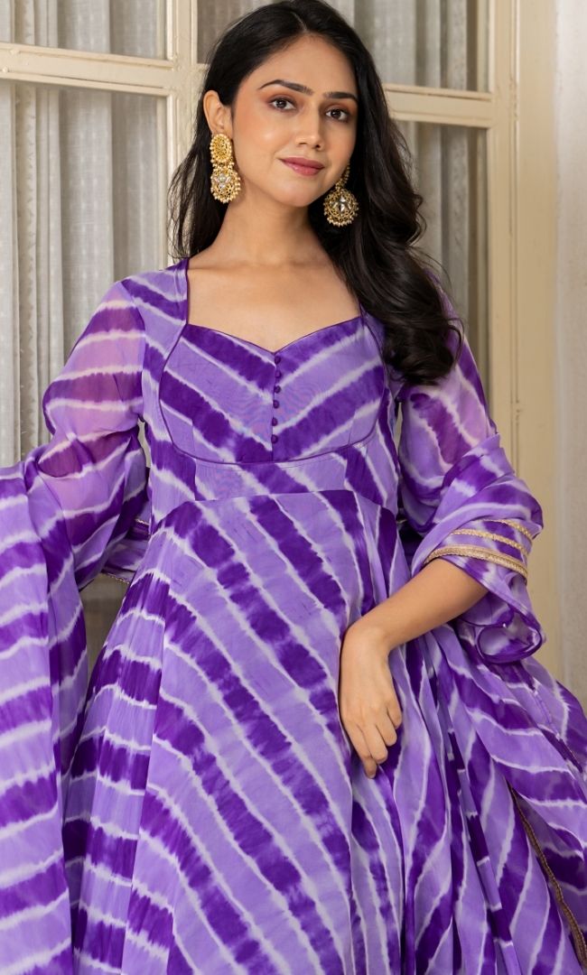 Lavanya Purple Leheriya Set