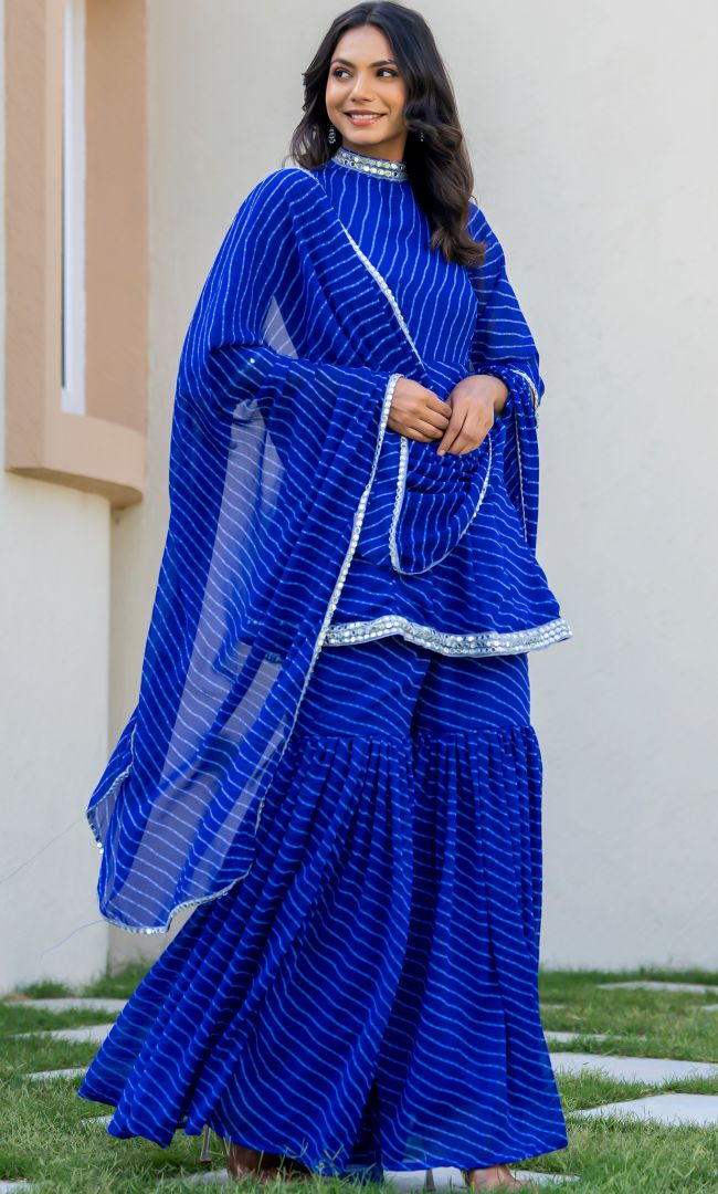 Morani Bandhani Sharara Set