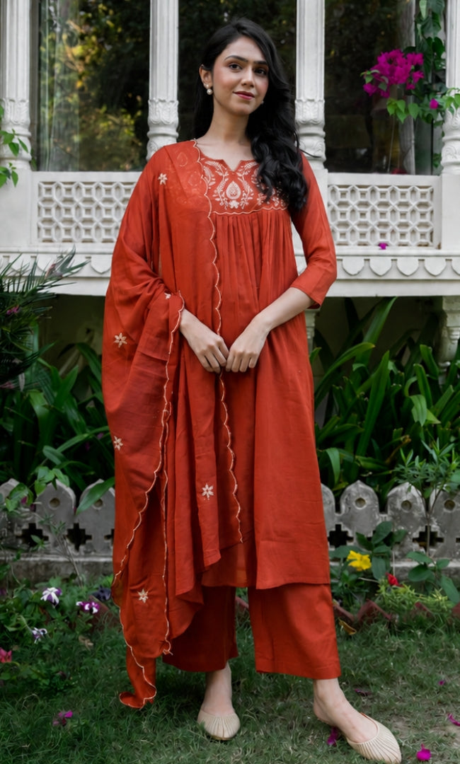 Vivana Orange Suit Set
